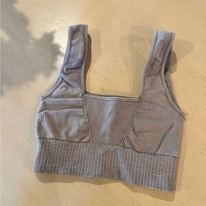 Gray Ribbed Women's Bralette